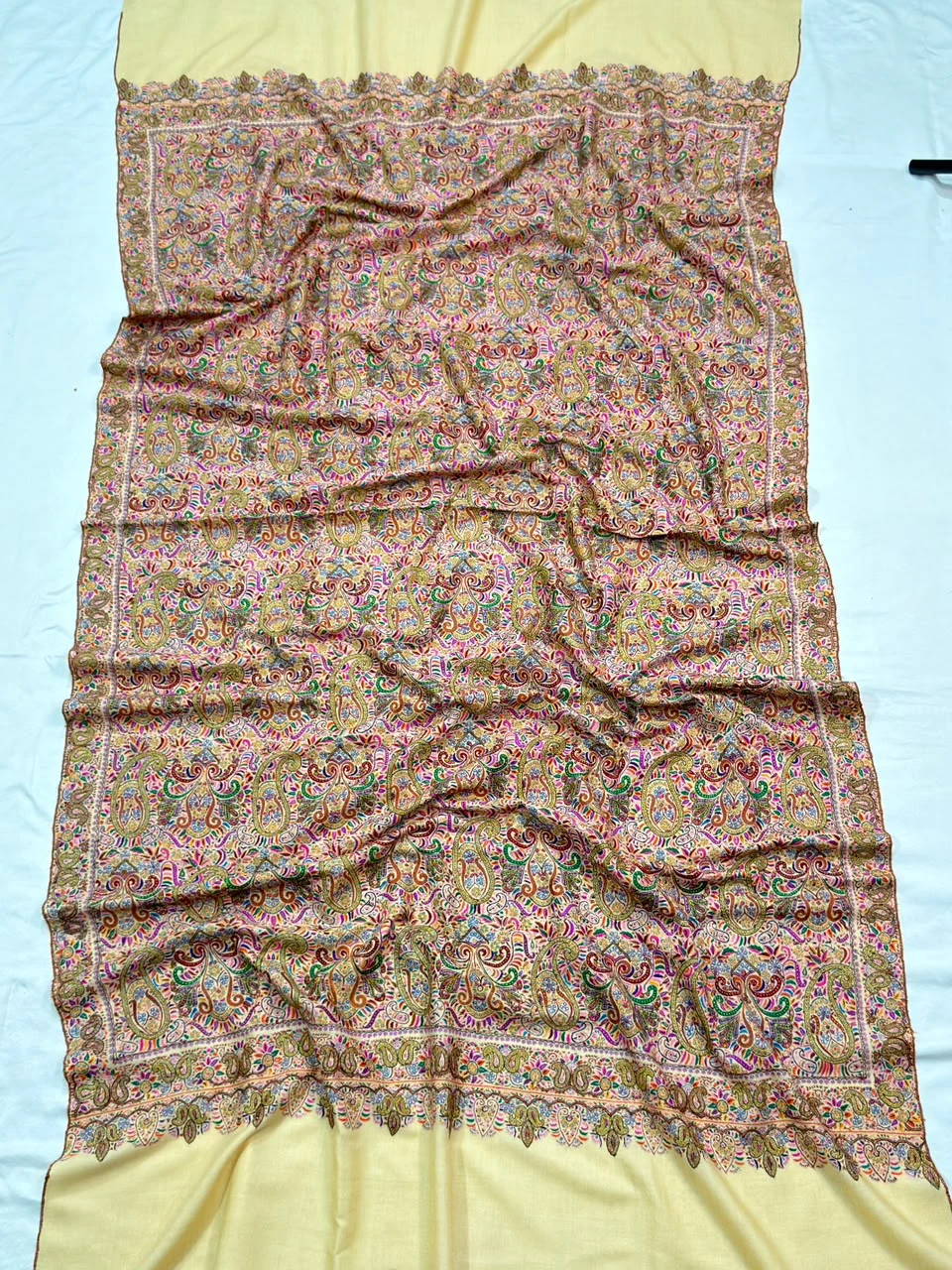 Heavy Silken Jamawar — Butter Base